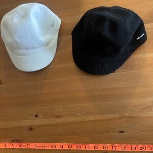 Kangol Black and White Caps lot of 2 Size small